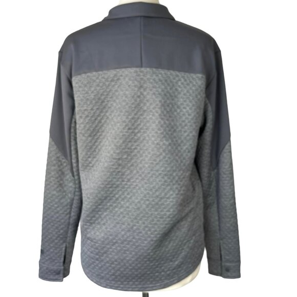 All In Motion Jacquard Shirt Jacket Mens Medium Gray New Snap Front - Picture 2 of 11